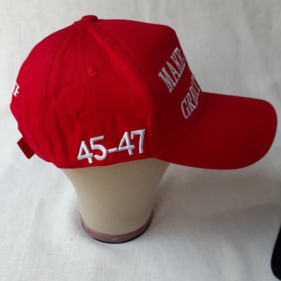 MAGA - 45-47 - Red Baseball Cap - Adjustable Fit - Picture 2 of 9